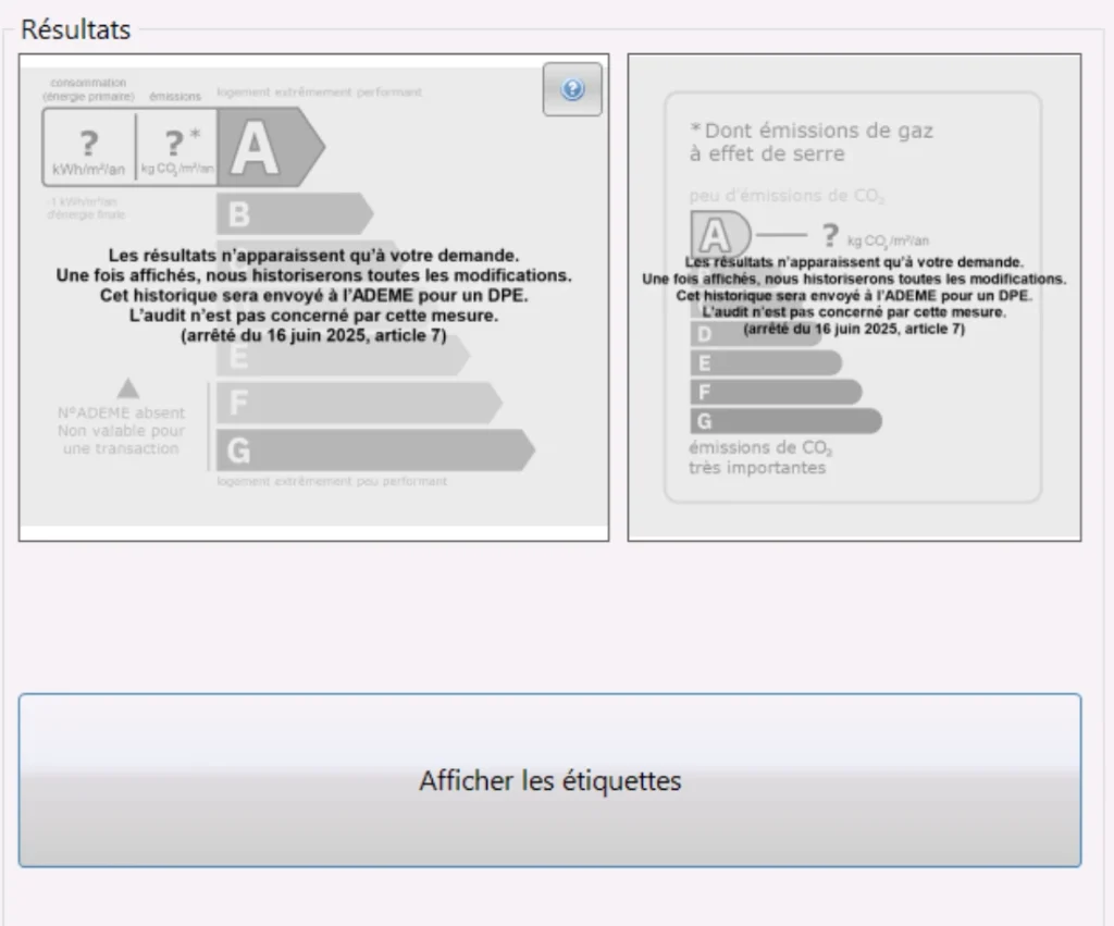 génération ÉTIQUETTES DPE